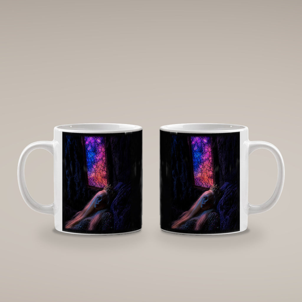 Die Kristallhöhle – weiße Tasse, beide Seiten bedruckt