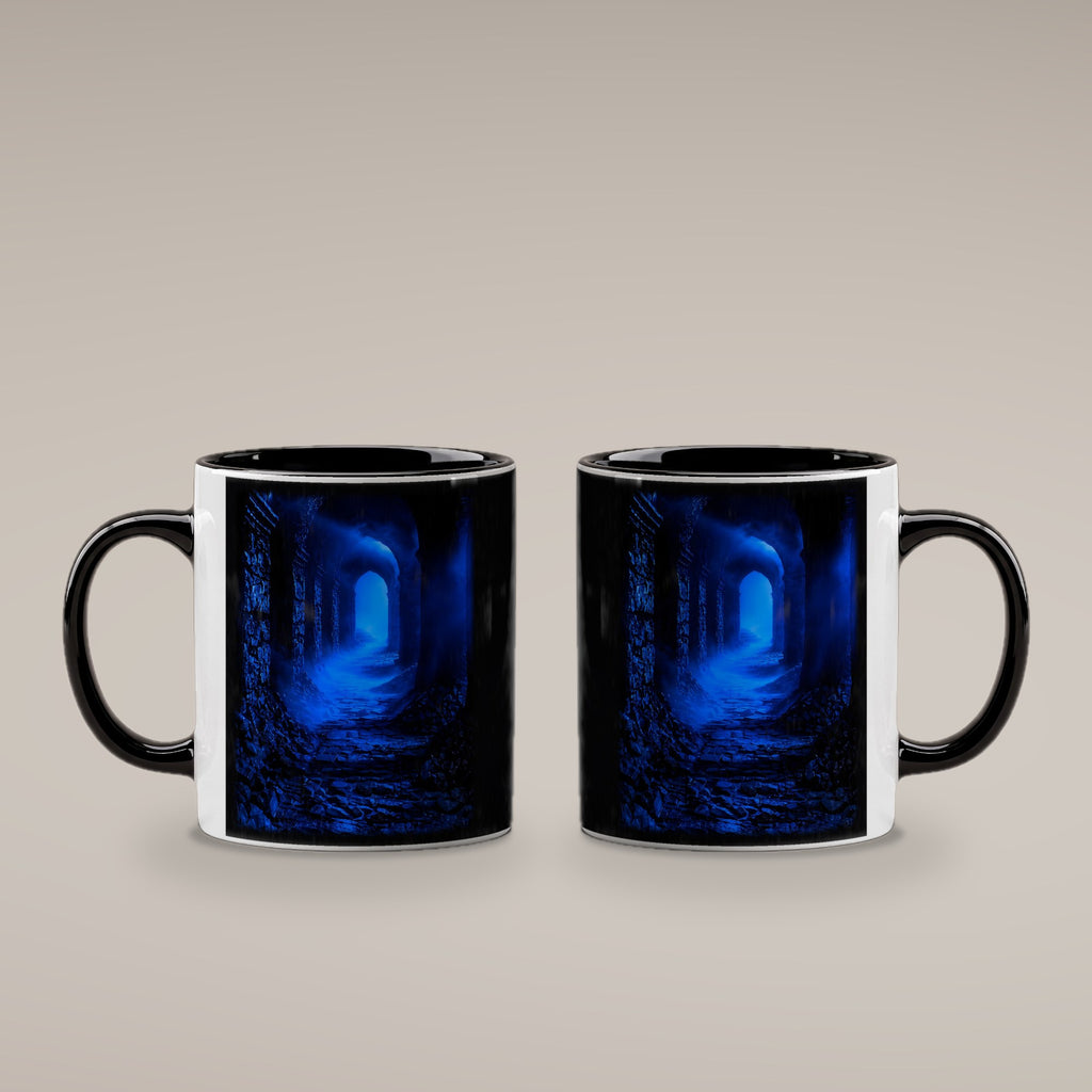 Das blaue Tor – Tasse innen schwarz, beide Seiten bedruckt