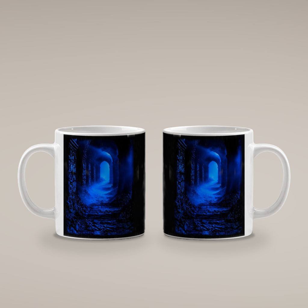 Das blaue Tor – weiße Tasse, beide Seiten bedruckt