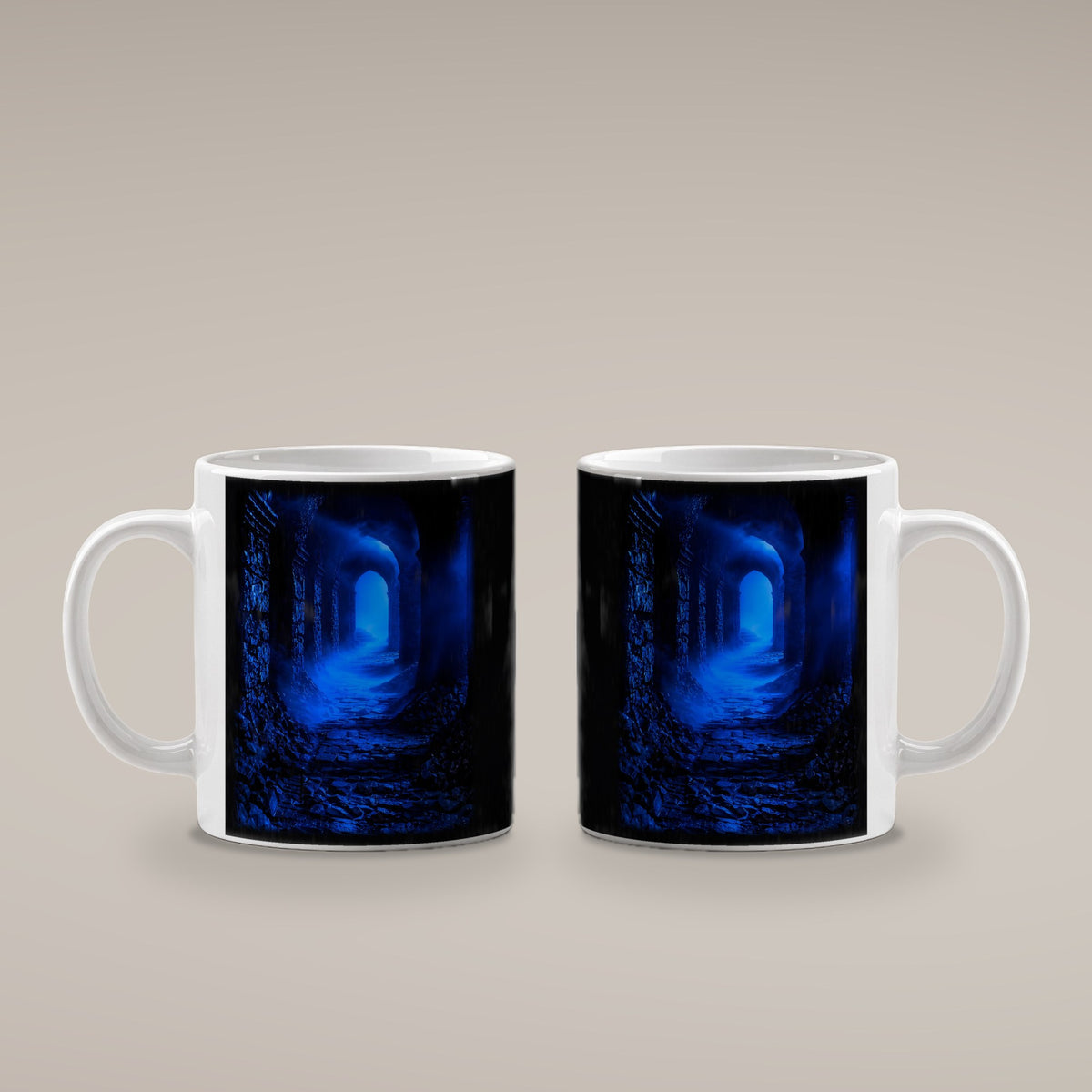 Das blaue Tor – weiße Tasse, beide Seiten bedruckt