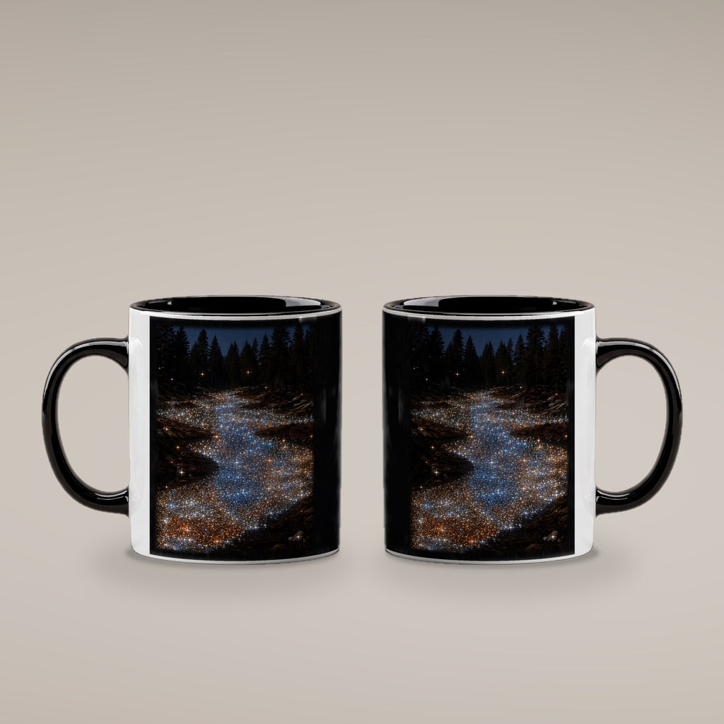 Sternenfluss – Tasse innen schwarz, beide Seiten bedruckt