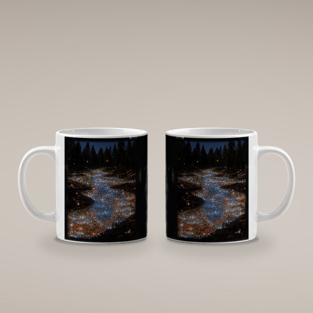 Sternenfluss – weiße Tasse, beide Seiten bedruckt