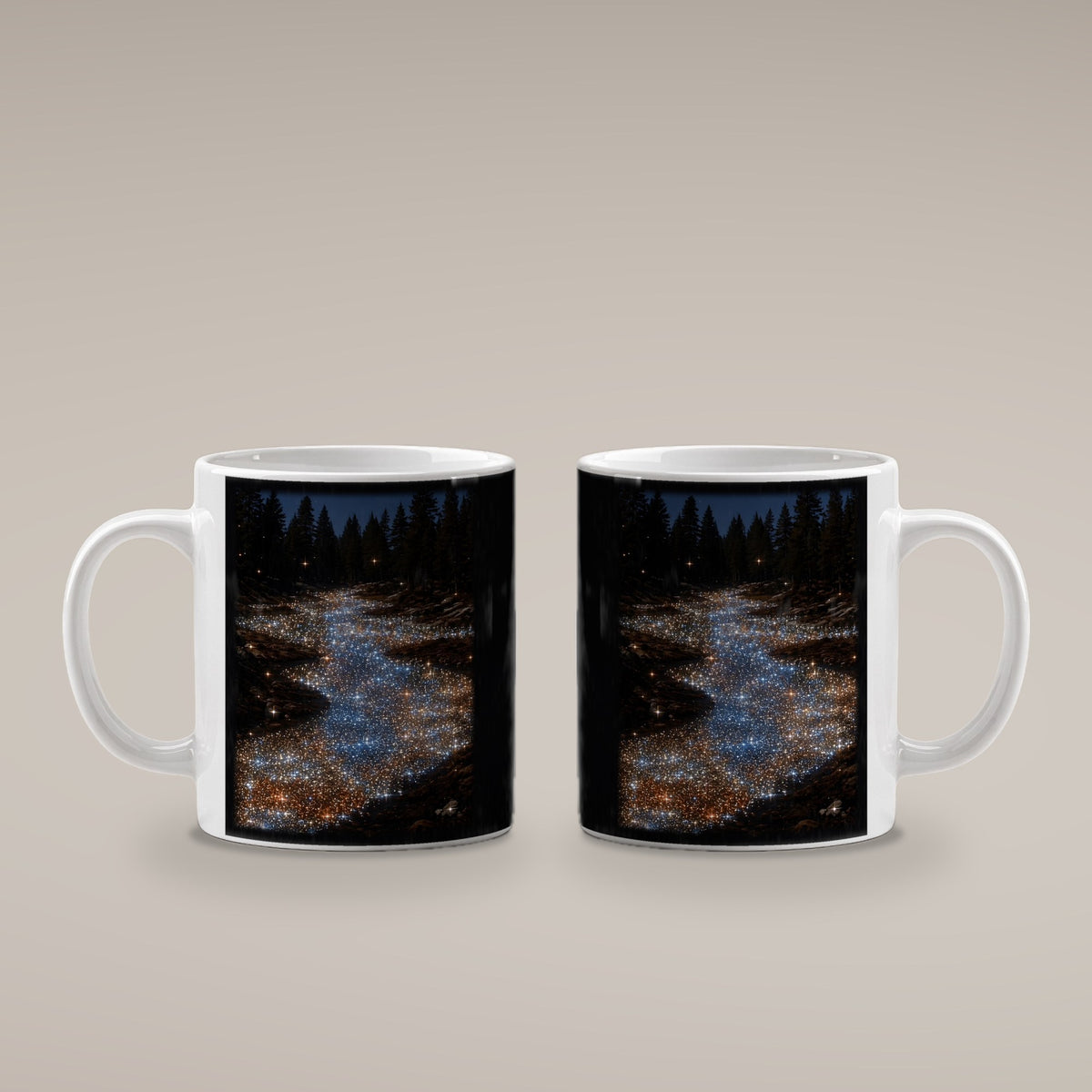 Sternenfluss – weiße Tasse, beide Seiten bedruckt
