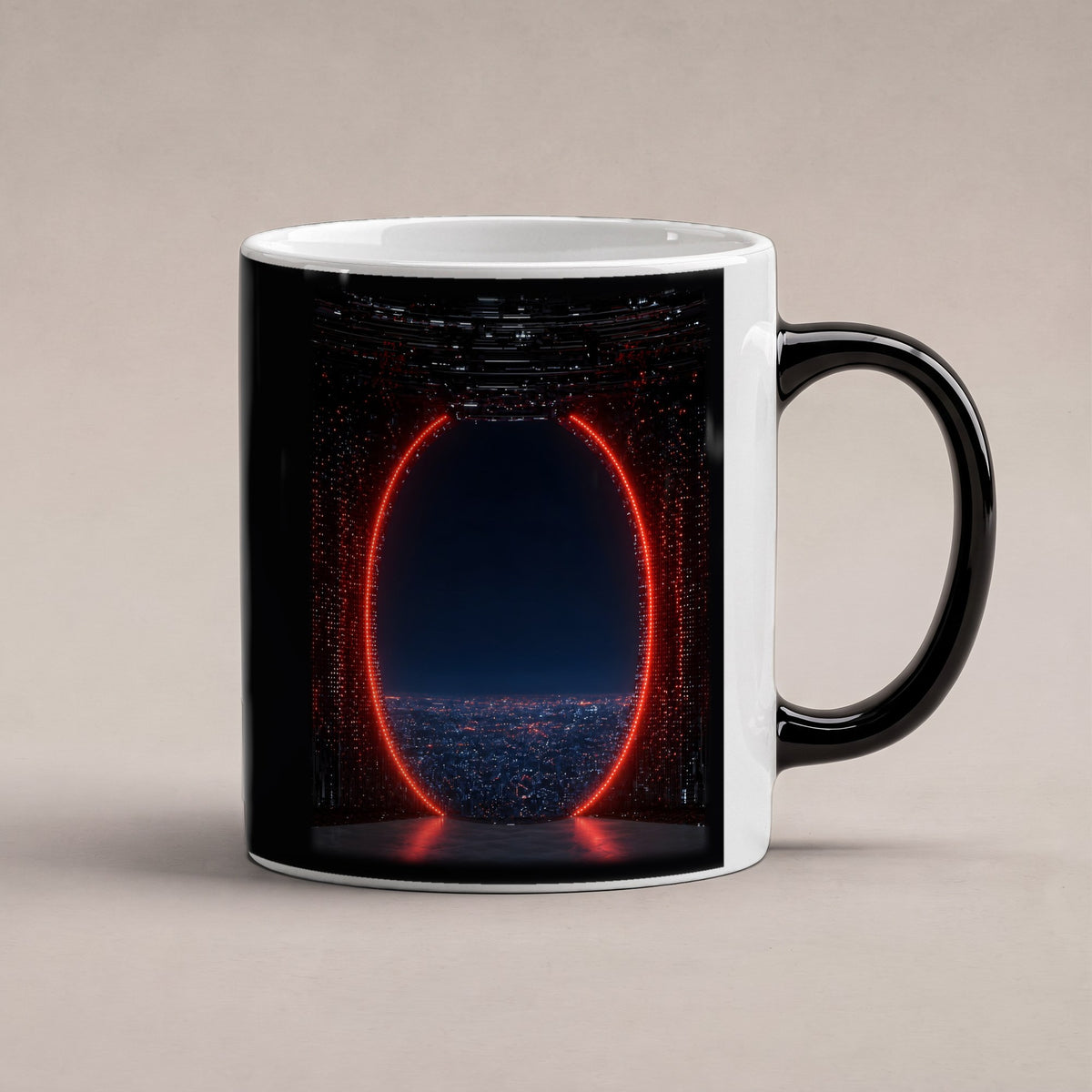 Das rote Tor – Black Edition Zaubertasse mit Motiv (heiß), freigestellt