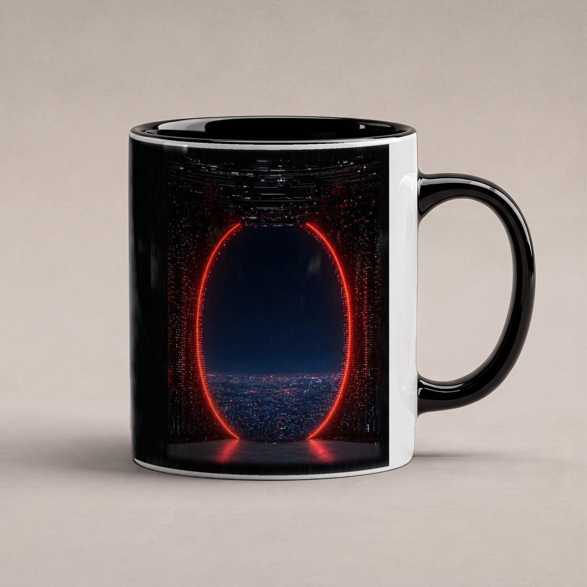 Das rote Tor – Tasse innen schwarz, freigestellt