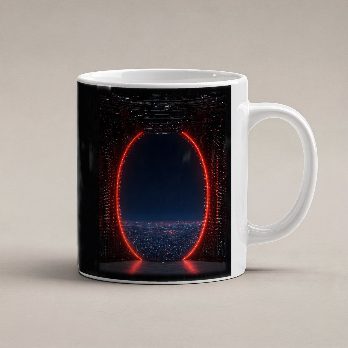 Das rote Tor – weiße Tasse, freigestellt