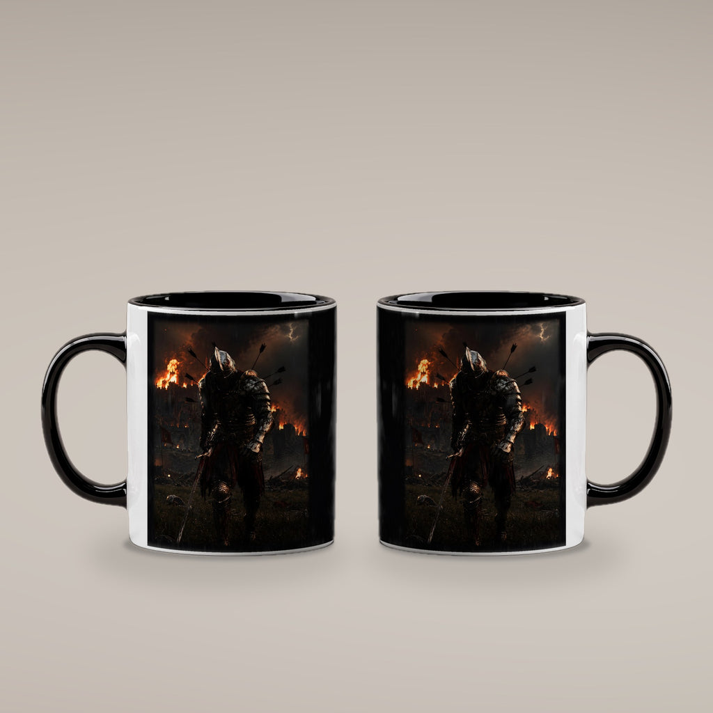 Der Flammenritter – Tasse innen schwarz, beide Seiten bedruckt