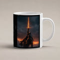Das Flammenschwert – weiße Tasse, freigestellt
