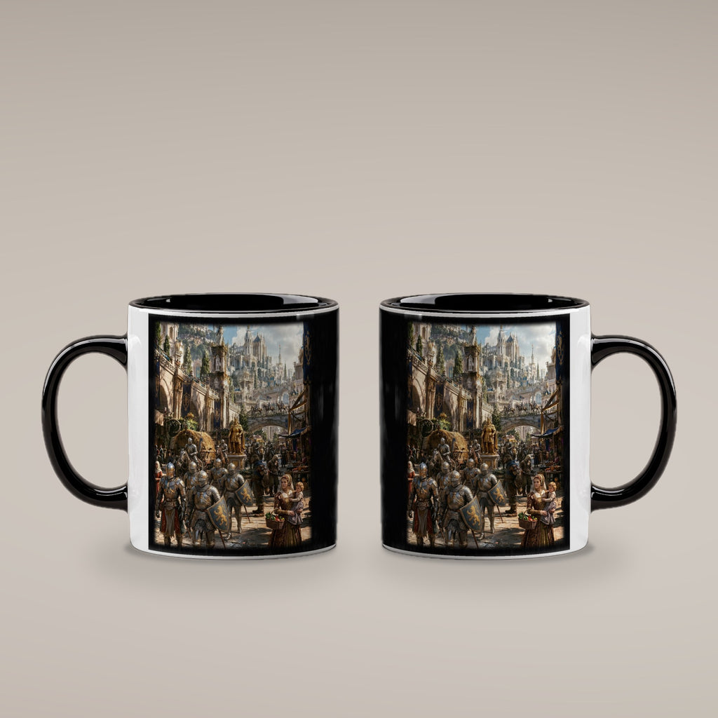 Die Goldene Stadt – Tasse innen schwarz, beide Seiten bedruckt
