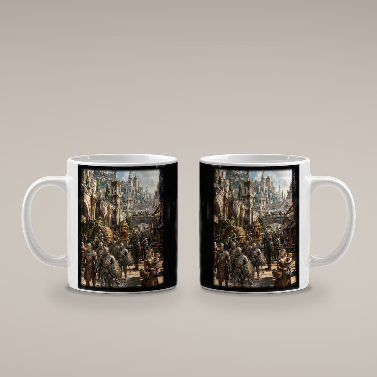 Die Goldene Stadt – weiße Tasse, beide Seiten bedruckt