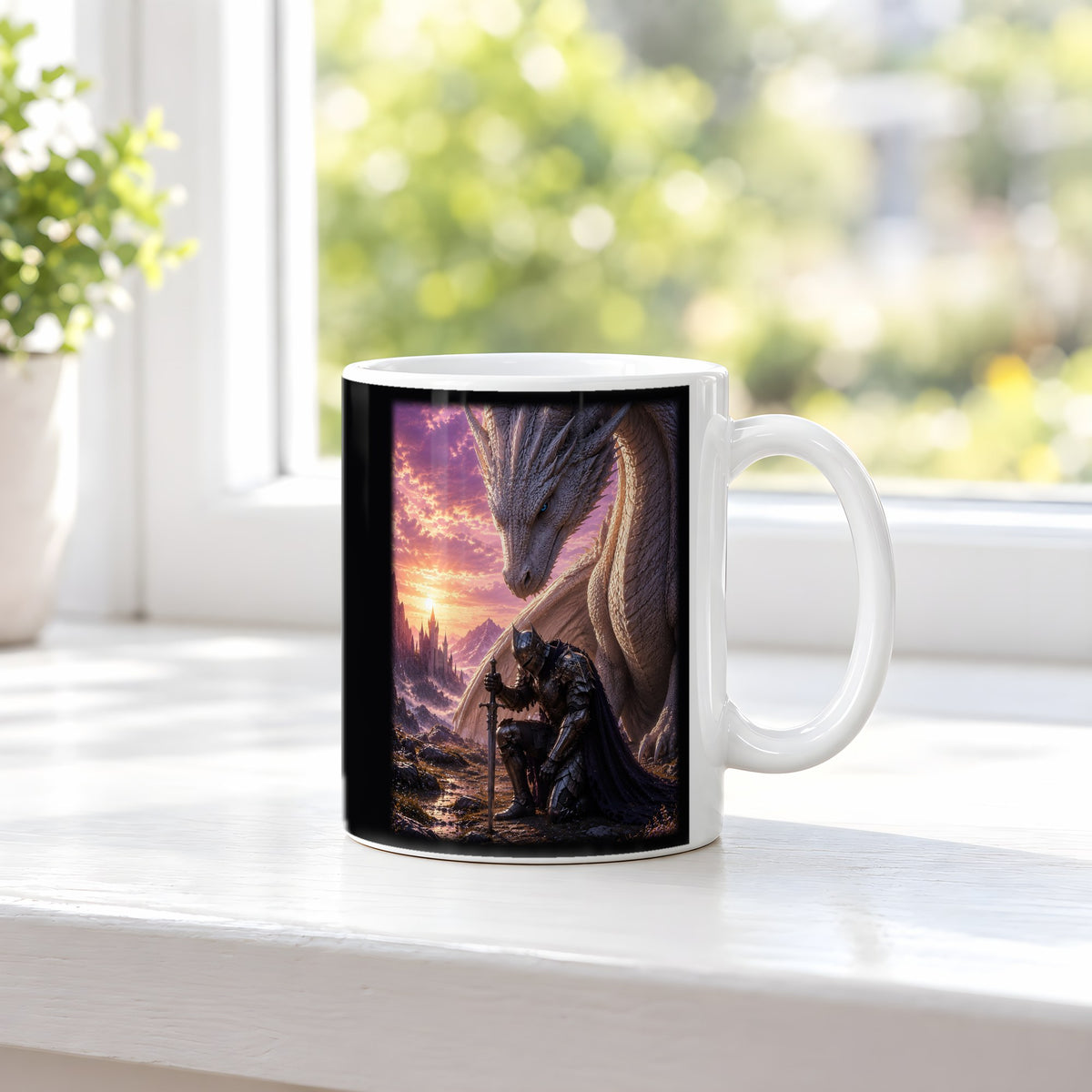 Das Gelöbnis – weiße Tasse, auf der Fensterbank