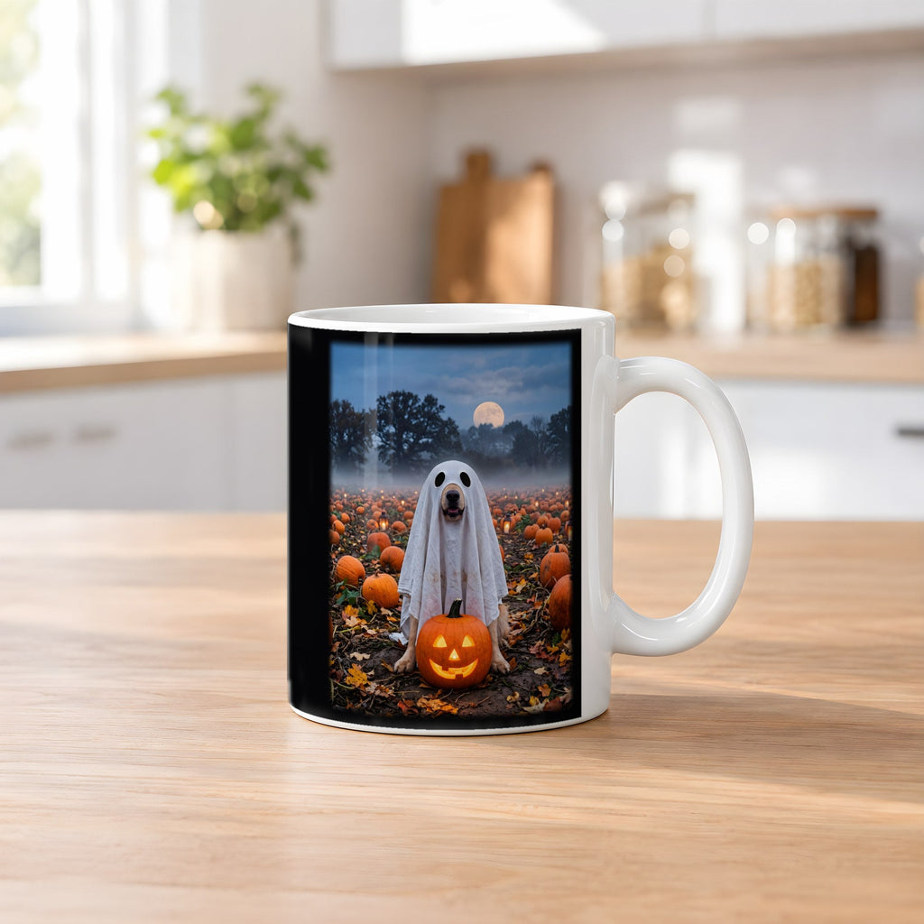 Der Geisterhund – weiße Tasse, auf dem Küchentresen