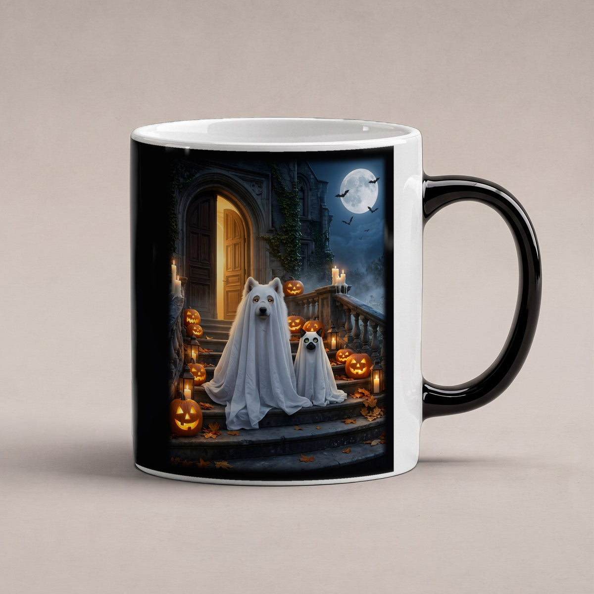 Die Spukhunde – Black Edition Zaubertasse mit Motiv (heiß), freigestellt