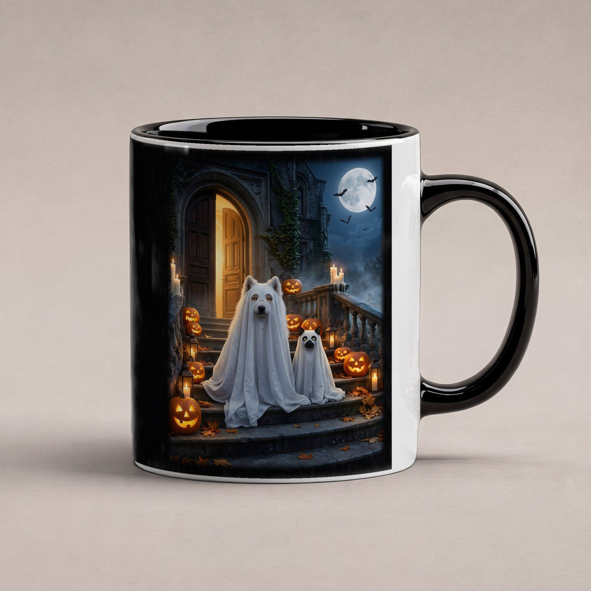 Die Spukhunde – Tasse innen schwarz, freigestellt
