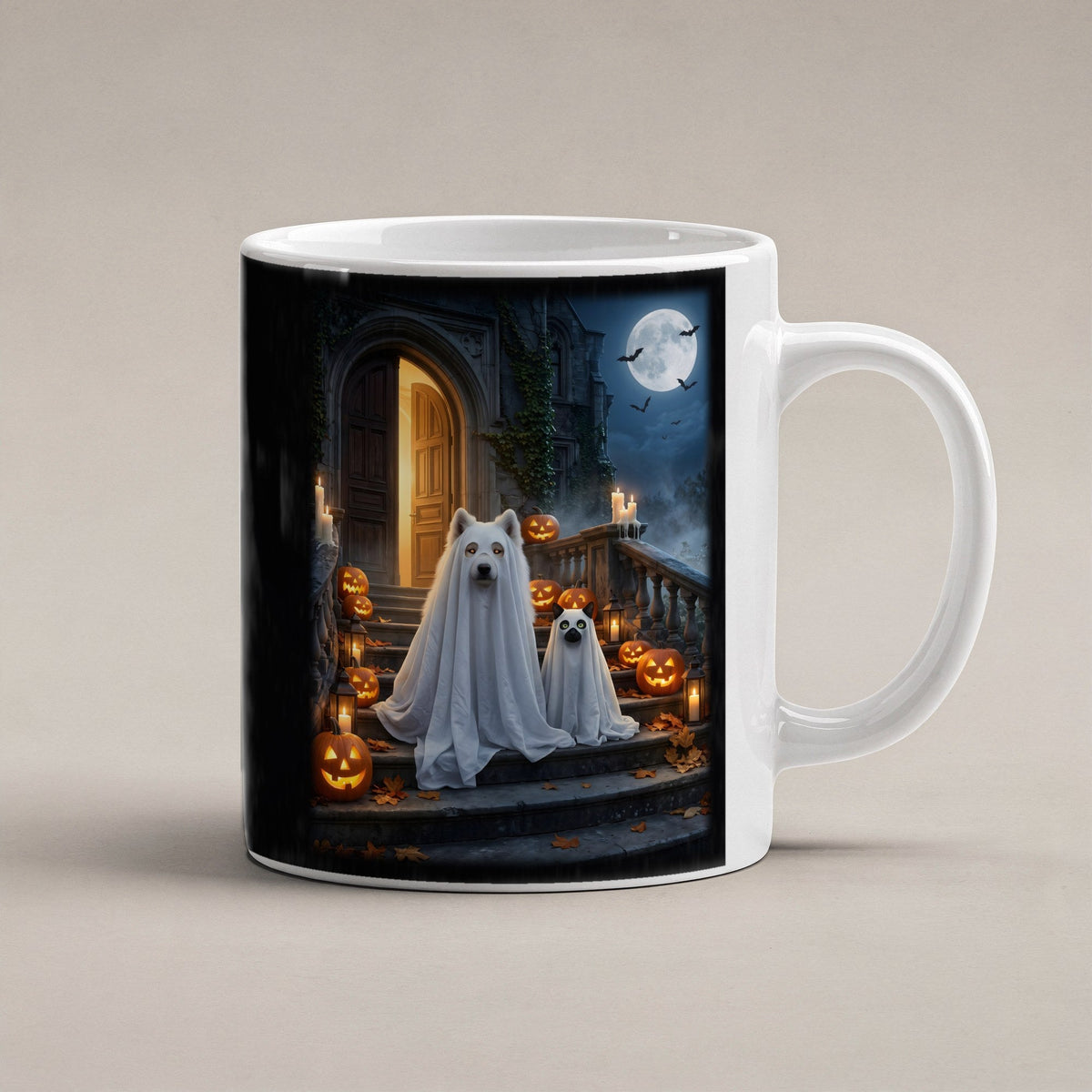 Die Spukhunde – weiße Tasse, freigestellt