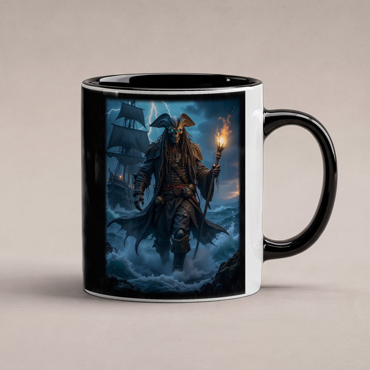 Der Geisterkapitän – Tasse innen schwarz, freigestellt