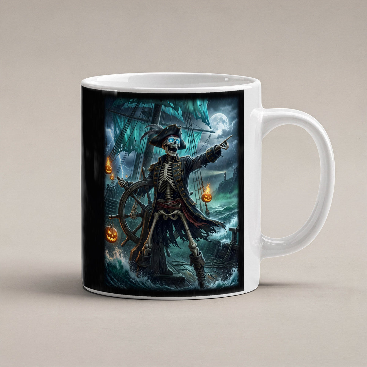 Der Geisterpirat – weiße Tasse, freigestellt