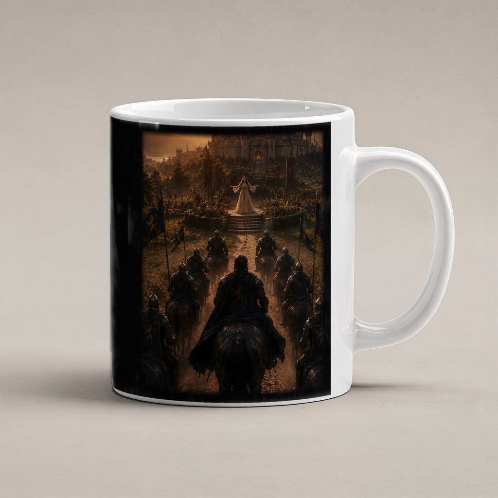 Heimkehr des Königs – weiße Tasse, freigestellt