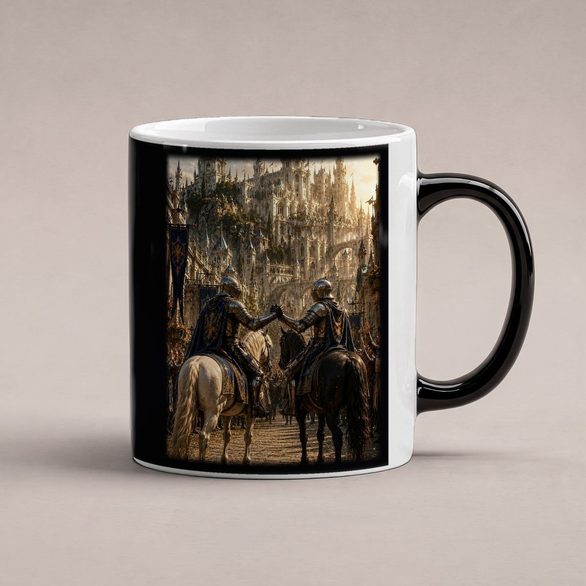 Die Heimkehr der Wächter – Black Edition Zaubertasse mit Motiv (heiß), freigestellt
