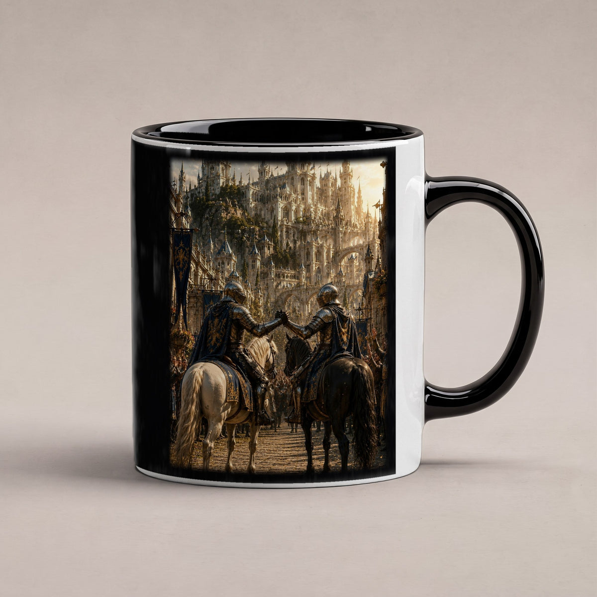 Die Heimkehr der Wächter – Tasse innen schwarz, freigestellt