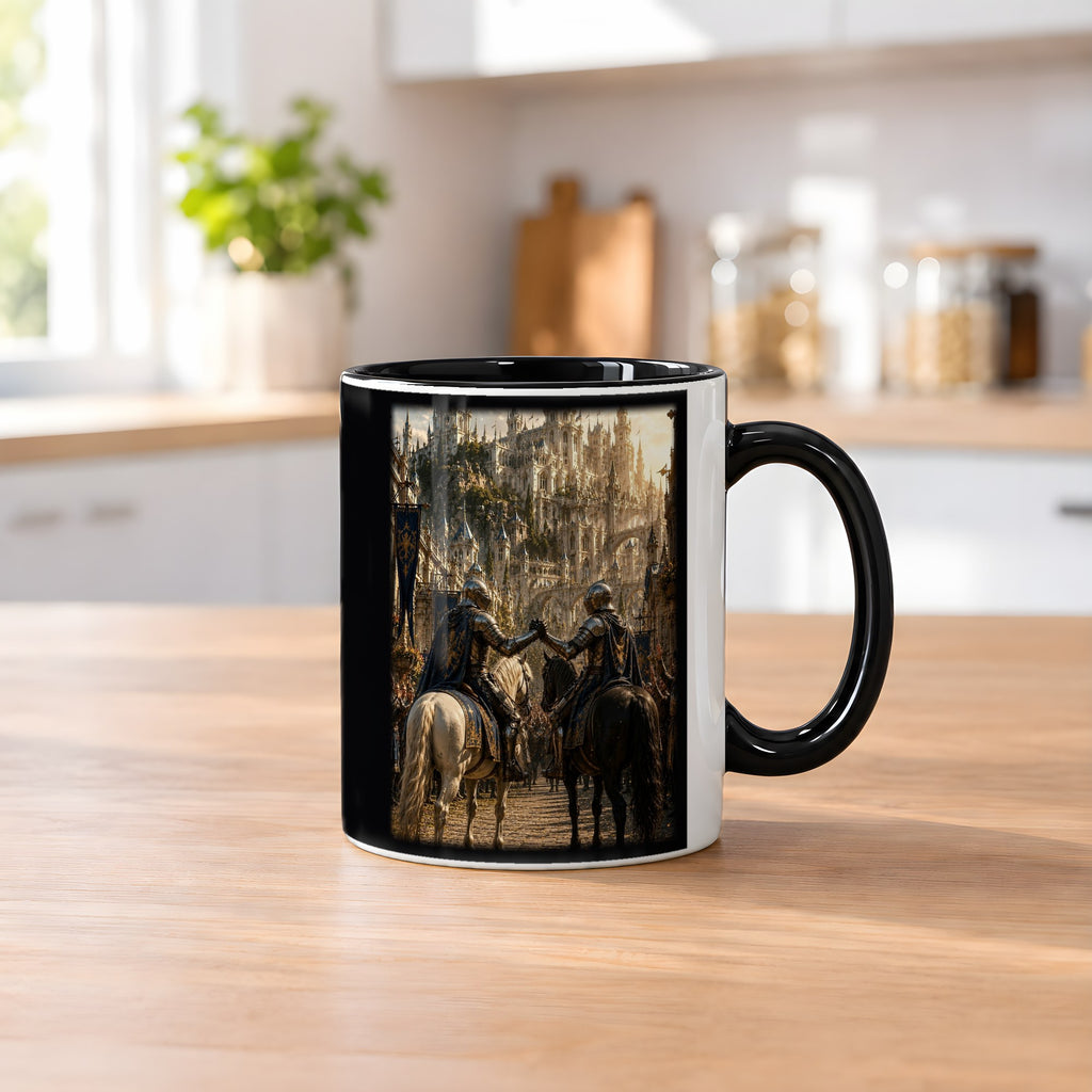 Die Heimkehr der Wächter – Tasse innen schwarz, auf dem Küchentresen