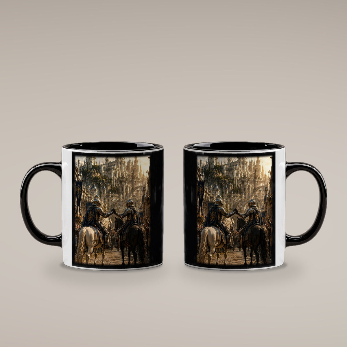 Die Heimkehr der Wächter – Tasse innen schwarz, beide Seiten bedruckt