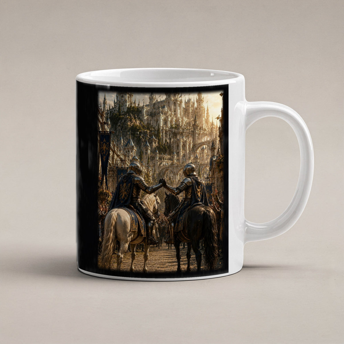 Die Heimkehr der Wächter – weiße Tasse, freigestellt