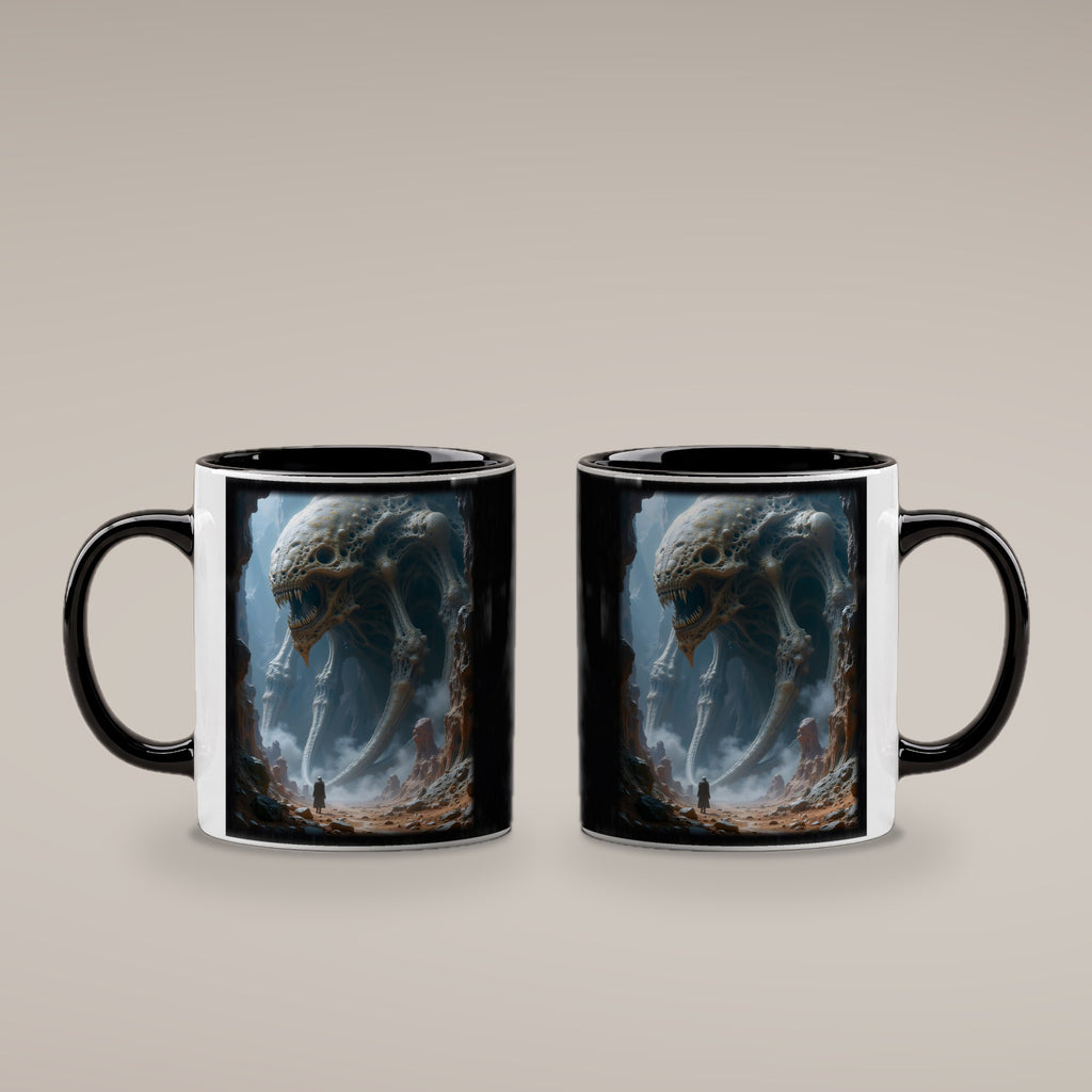 Der Hohle Koloss – Tasse innen schwarz, beide Seiten bedruckt