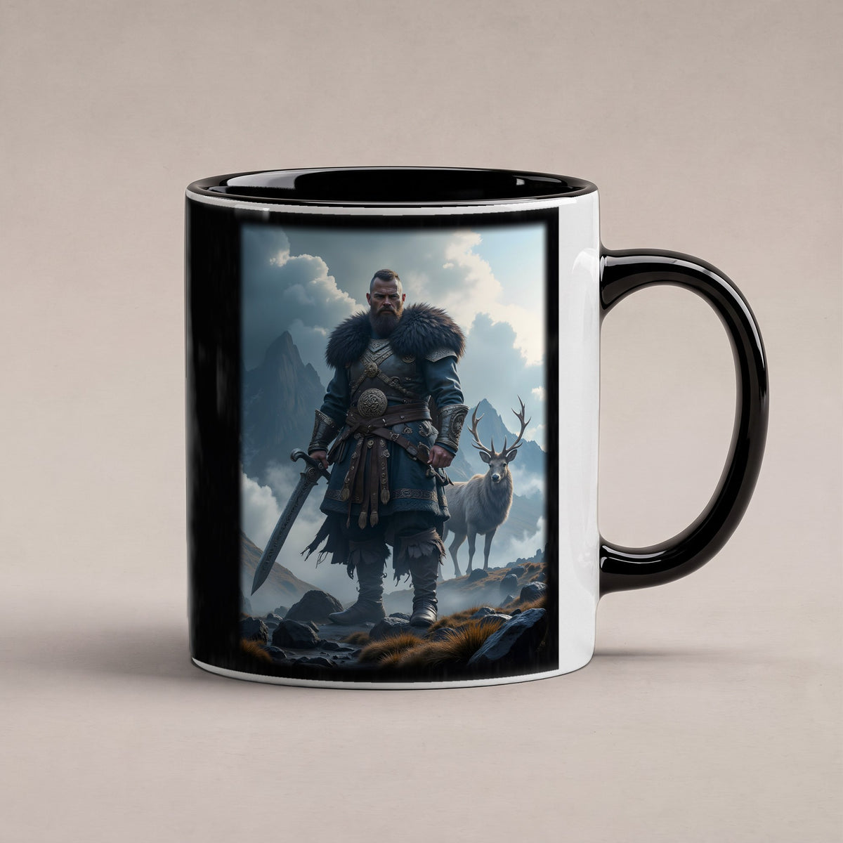 Der Hochlandwächter – Tasse innen schwarz, freigestellt