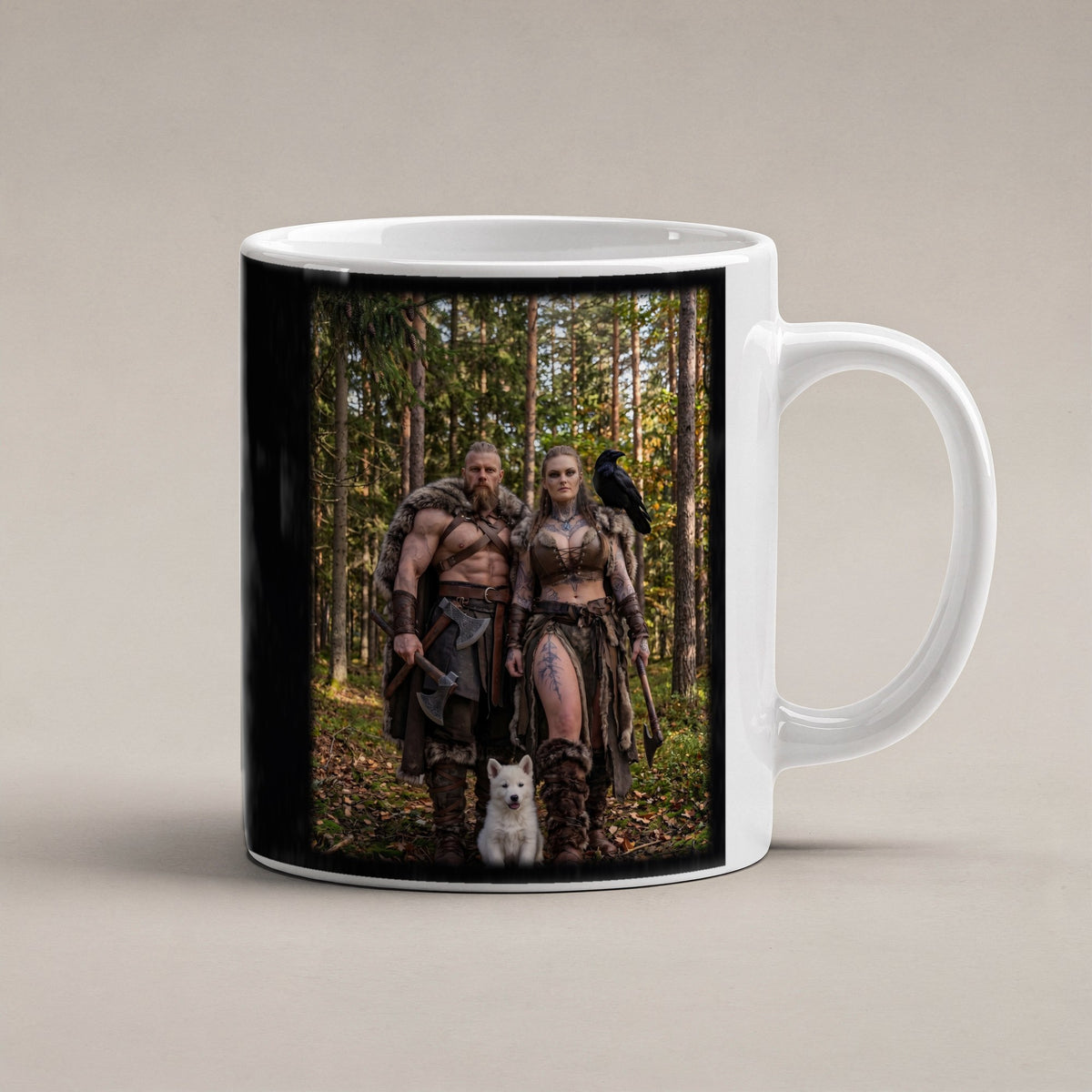 Der Herbstpfad – weiße Tasse, freigestellt