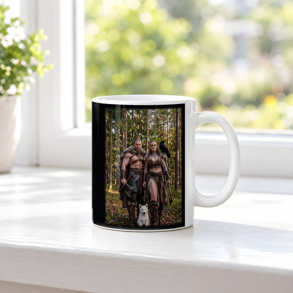 Der Herbstpfad – weiße Tasse, auf der Fensterbank