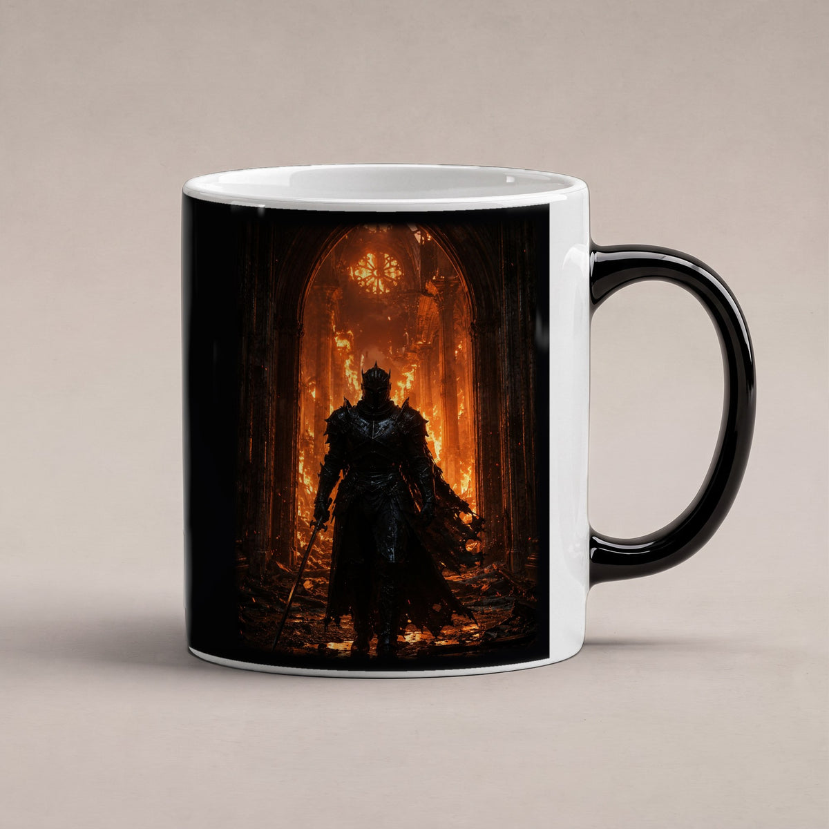 Das Inferno – Black Edition Zaubertasse mit Motiv (heiß), freigestellt
