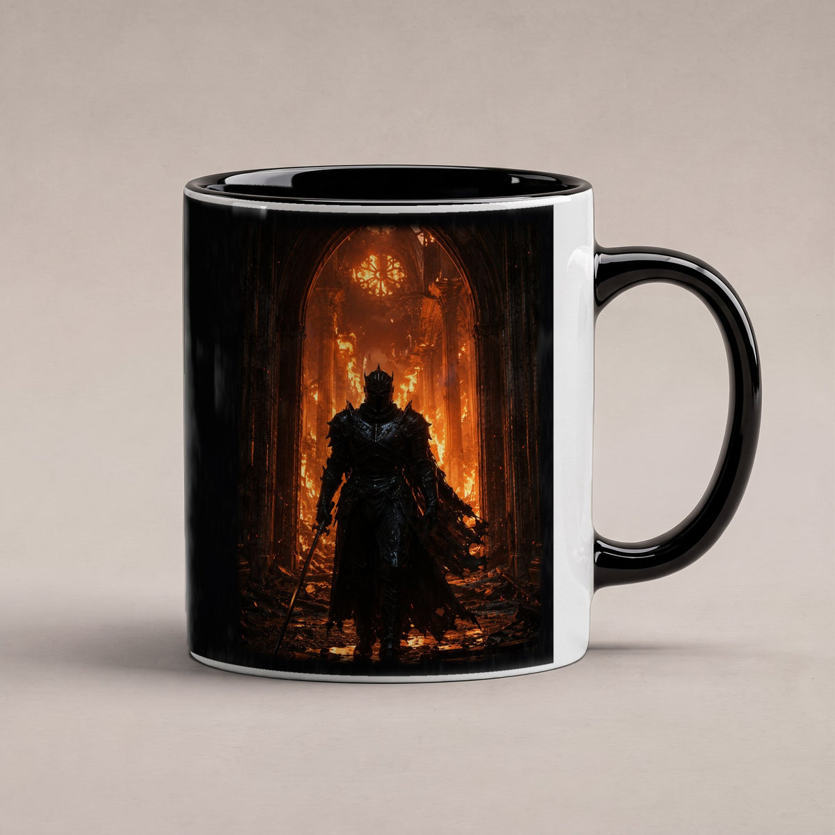 Das Inferno – Tasse innen schwarz, freigestellt