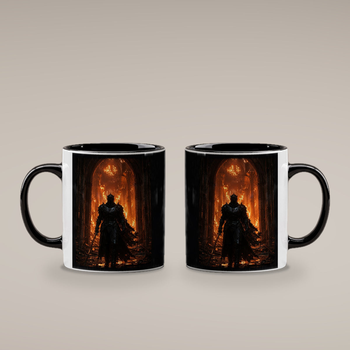 Das Inferno – Tasse innen schwarz, beide Seiten bedruckt