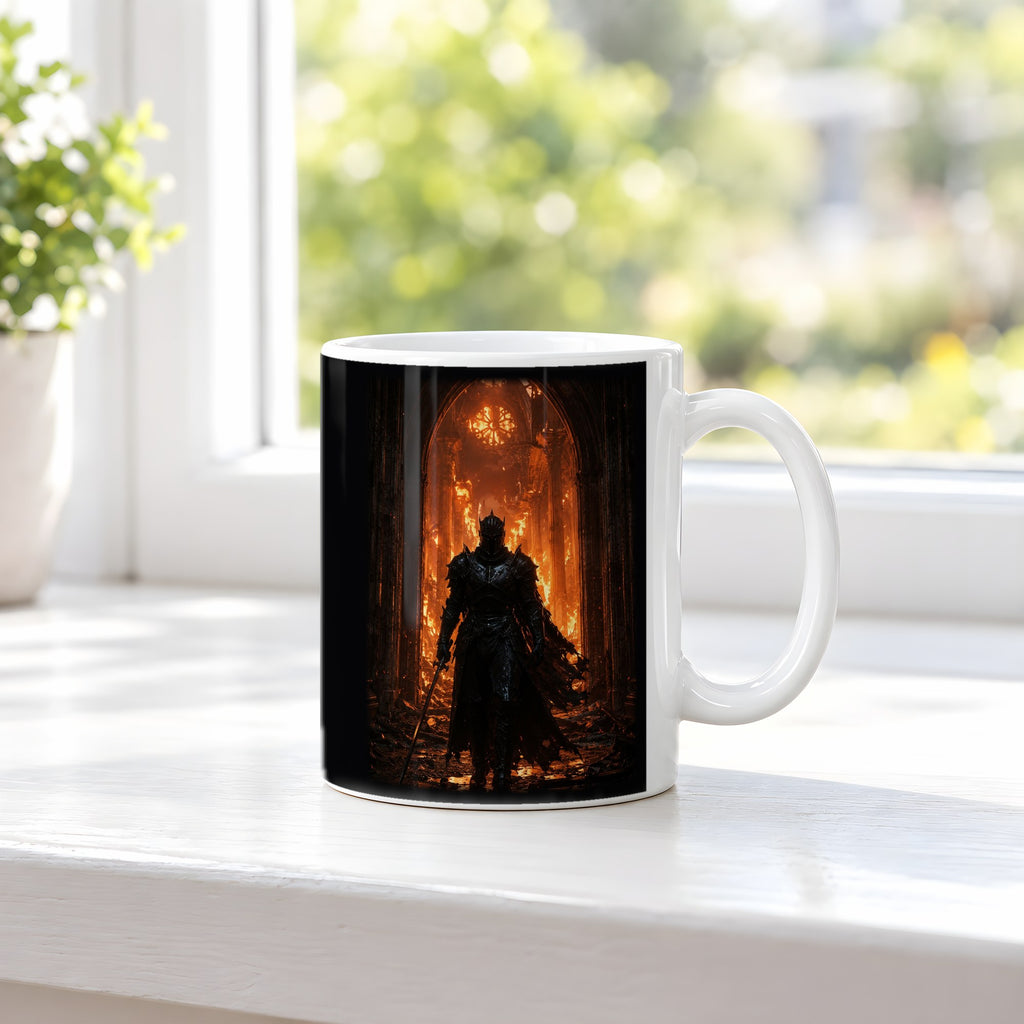 Das Inferno – weiße Tasse, auf der Fensterbank