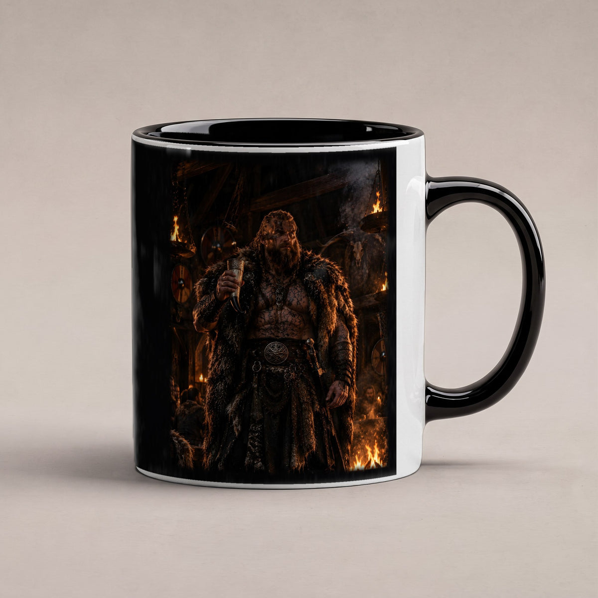 Der Jarl – Tasse innen schwarz, freigestellt
