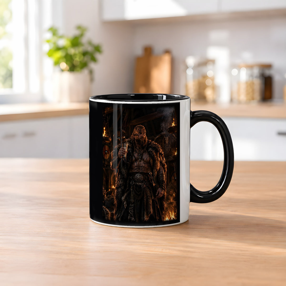 Der Jarl – Tasse innen schwarz, auf dem Küchentresen