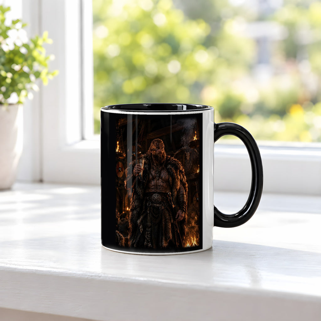 Der Jarl – Tasse innen schwarz, auf der Fensterbank
