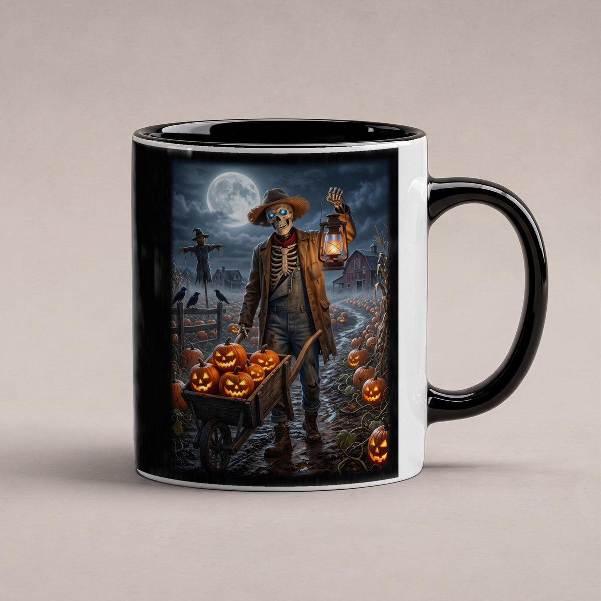 Der Kürbisbauer – Tasse innen schwarz, freigestellt
