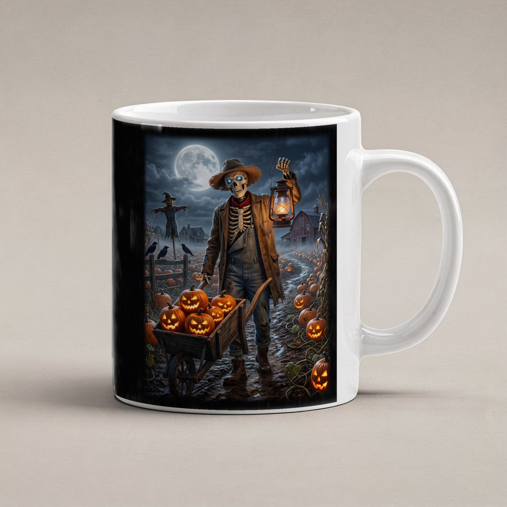 Der Kürbisbauer – weiße Tasse, freigestellt