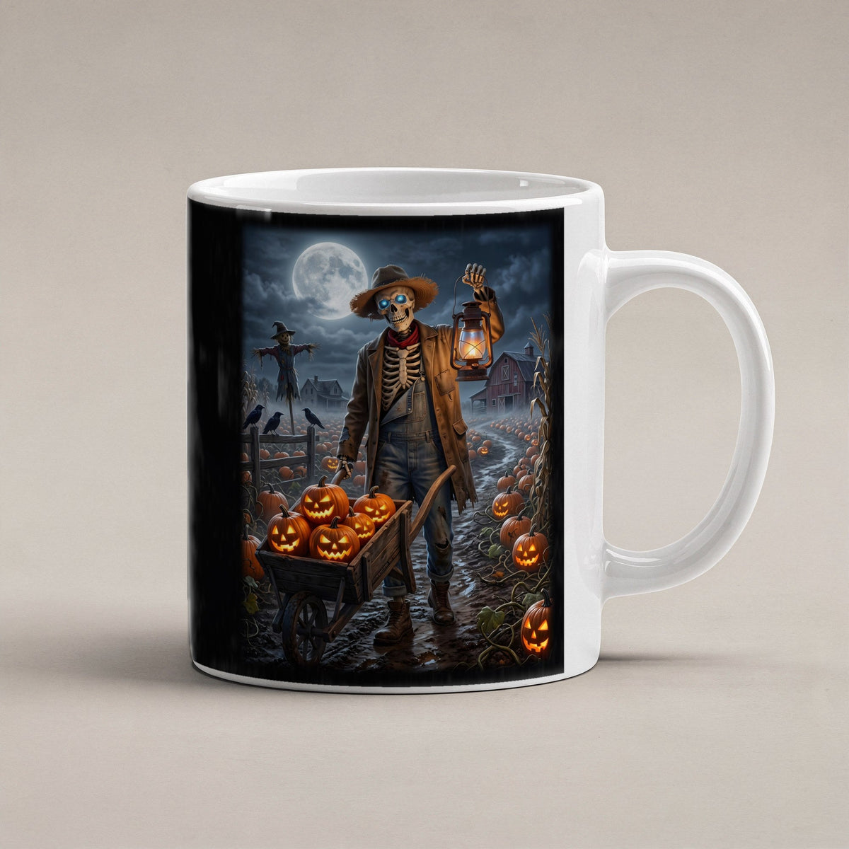 Der Kürbisbauer – weiße Tasse, freigestellt