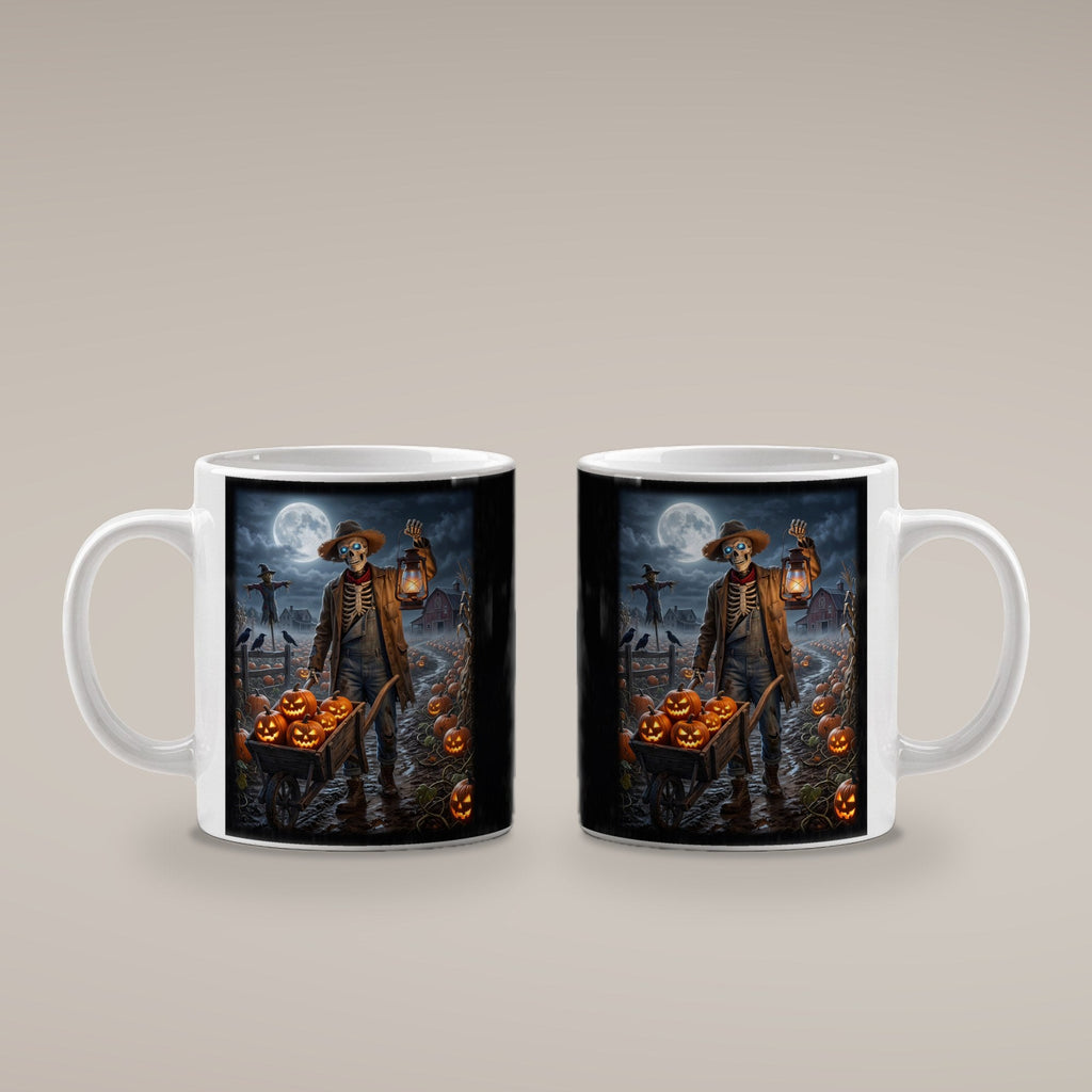 Der Kürbisbauer – weiße Tasse, beide Seiten bedruckt