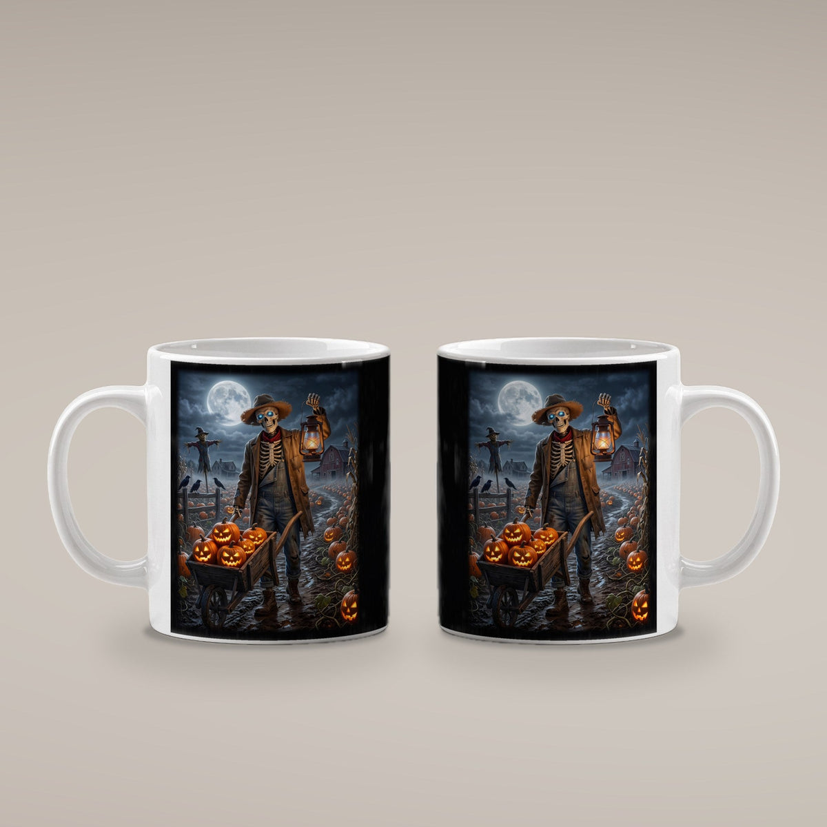 Der Kürbisbauer – weiße Tasse, beide Seiten bedruckt