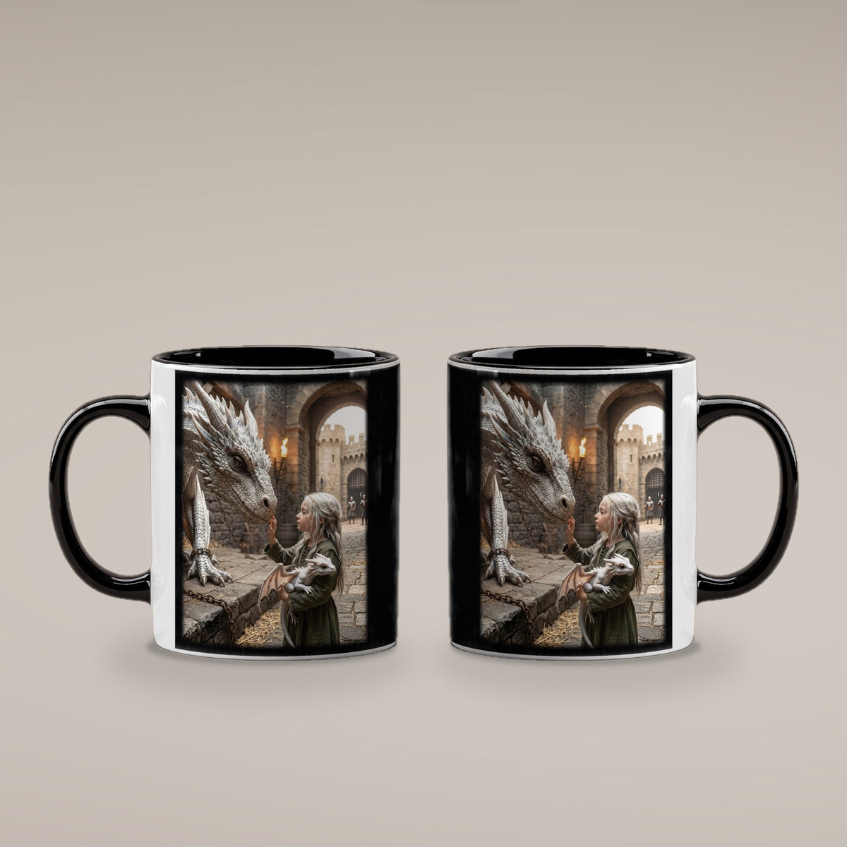 Die kleine Drachenhüterin – Tasse innen schwarz, beide Seiten bedruckt