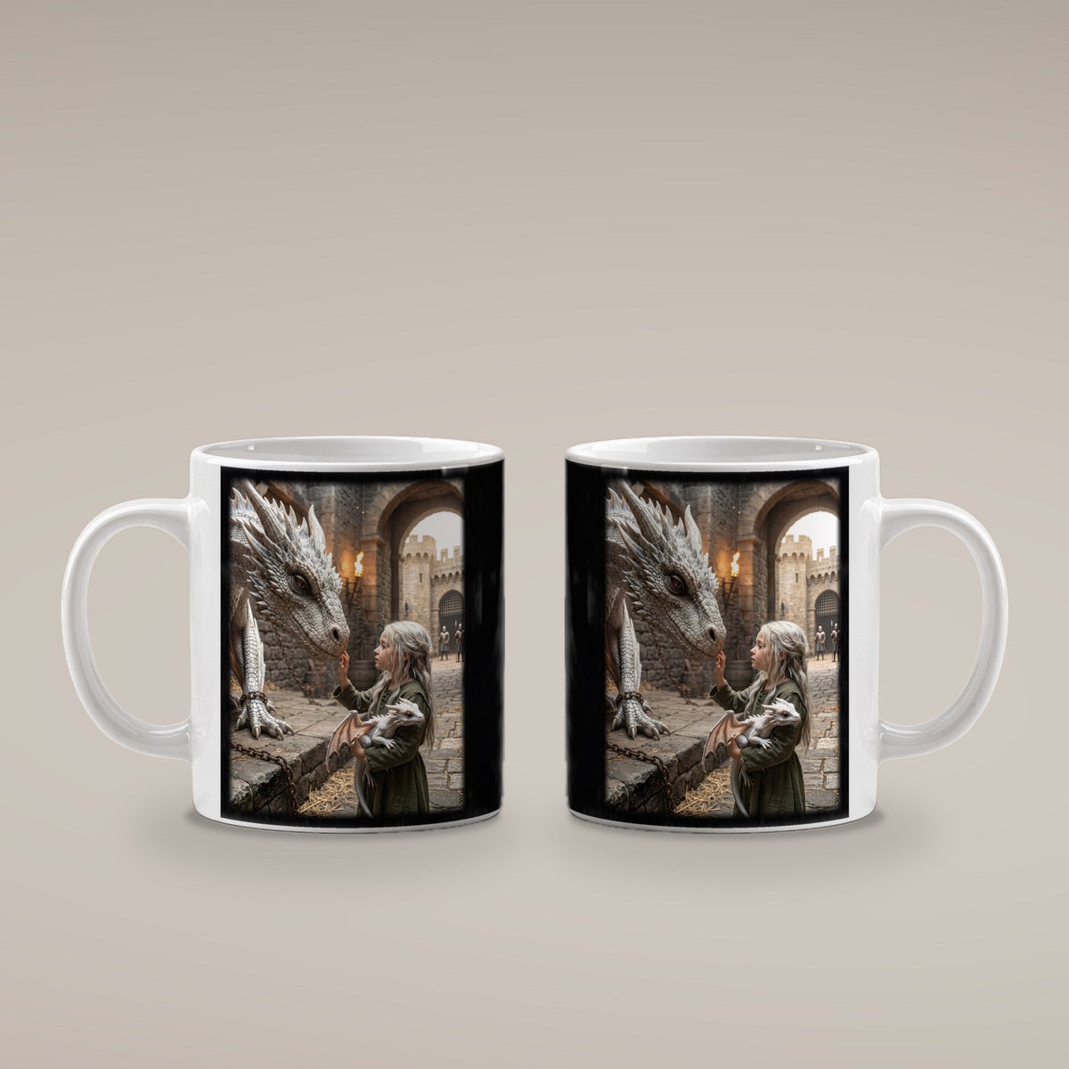 Die kleine Drachenhüterin – weiße Tasse, beide Seiten bedruckt