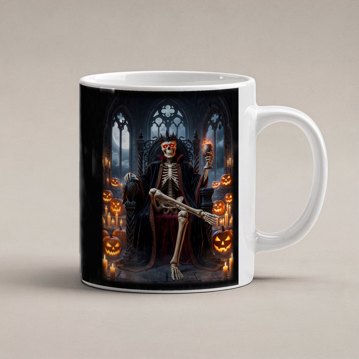 Der Kürbiskönig – weiße Tasse, freigestellt