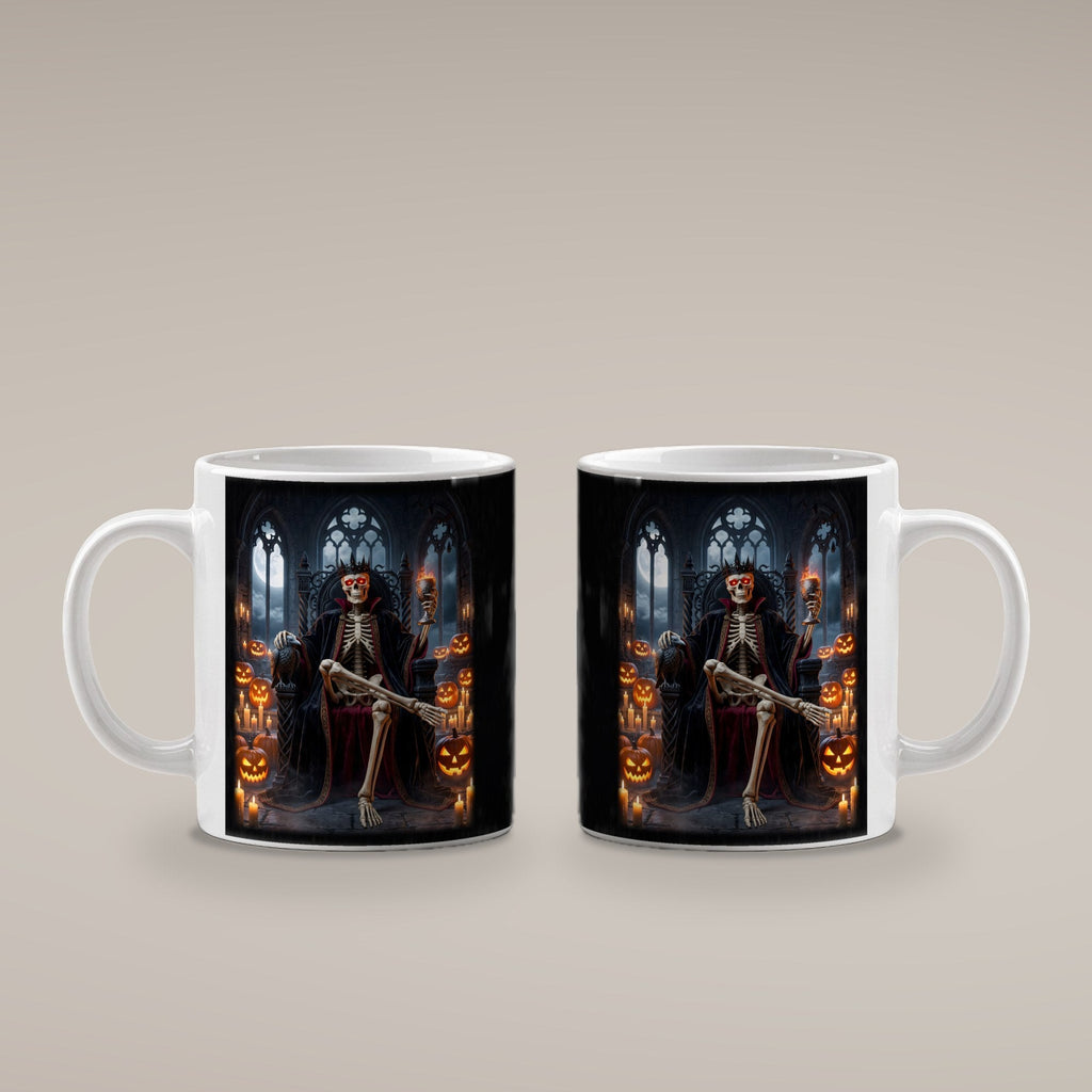 Der Kürbiskönig – weiße Tasse, beide Seiten bedruckt