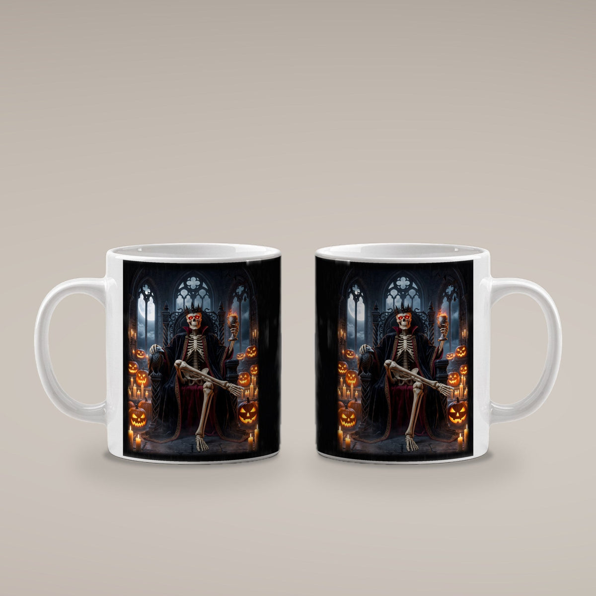 Der Kürbiskönig – weiße Tasse, beide Seiten bedruckt