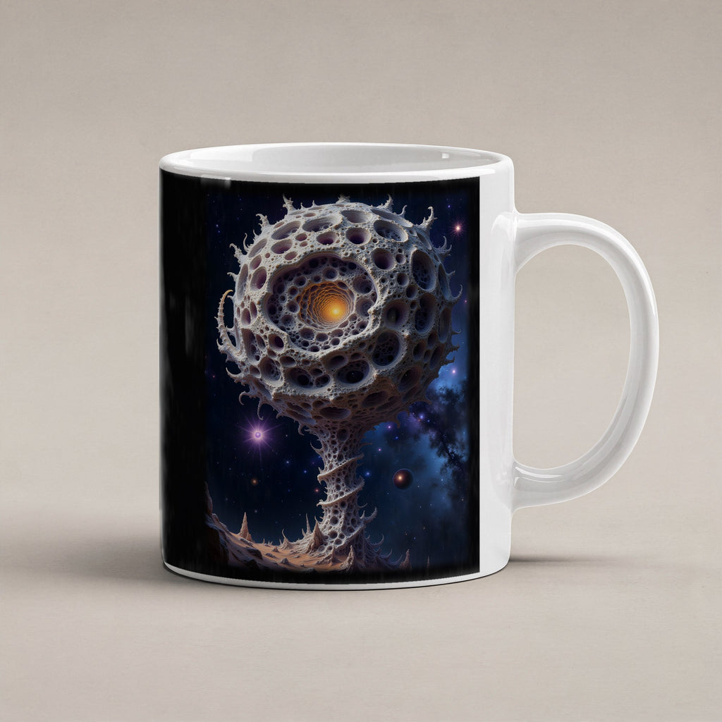 Die Konfluenz – weiße Tasse, freigestellt