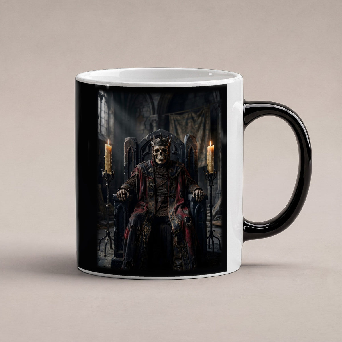 Der Knochenkönig – Black Edition Zaubertasse mit Motiv (heiß), freigestellt